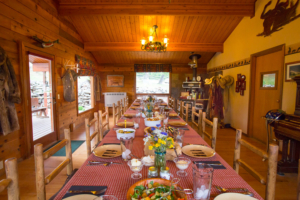 dining room at bonanza creek county ranch in montana
