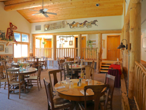 dining room at sylvan dale ranch in colorado